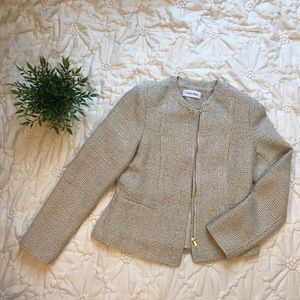 Calvin Klein Cream Tweed Blazer